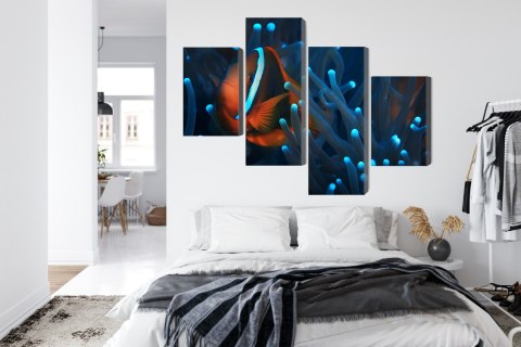 Obraz Wieloczęściowy Błazenek W Anemonie 3D Canvas 120x75 LBS-3666-C120-75_2X30-75_2X30-45