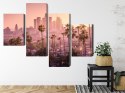 Obraz Wieloczęściowy Centrum Los Angeles O Zachodzie Słońca Canvas 120x75 LBS-2902-C120-75_2X30-75_2X30-45