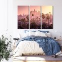 Obraz Wieloczęściowy Centrum Los Angeles O Zachodzie Słońca Canvas 120x80 LBS-2899-C120-80_3X40-80