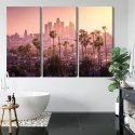 Obraz Wieloczęściowy Centrum Los Angeles O Zachodzie Słońca Canvas 120x80 LBS-2899-C120-80_3X40-80