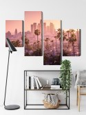 Obraz Wieloczęściowy Centrum Los Angeles O Zachodzie Słońca Canvas Naturalny 80x50 LBS-2902-NC80-50_2X20-50_2X20-30