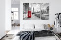 Obraz Wieloczęściowy Czerwona Budka Telefoniczna W Londynie 3D Canvas 120x80 LBS-2174-C120-80_3X40-80