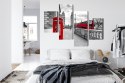 Obraz Wieloczęściowy Czerwona Budka Telefoniczna W Londynie I Big Ben Canvas 120x75 LBS-2197-C120-75_2X30-75_2X30-45