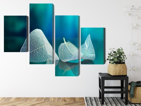 Obraz Wieloczęściowy Delikatne Liście Z Bliska Canvas Naturalny 80x50 LBS-3896-NC80-50_2X20-50_2X20-30