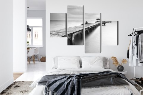 Obraz Wieloczęściowy Drewniane Molo Canvas 120x75 LBS-4587-C120-75_2X30-75_2X30-45