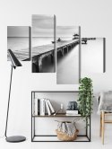 Obraz Wieloczęściowy Drewniane Molo Canvas 120x75 LBS-4587-C120-75_2X30-75_2X30-45