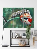 Obraz Wieloczęściowy Gąsienica I Biedronka Na Roślinie Makro Canvas 120x80 LBS-3843-C120-80_3X40-80