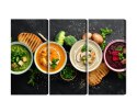 Obraz Wieloczęściowy Kremowe Zupy Warzywne Canvas 120x80 LBS-2960-C120-80_3X40-80