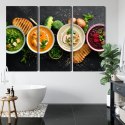 Obraz Wieloczęściowy Kremowe Zupy Warzywne Canvas 120x80 LBS-2960-C120-80_3X40-80