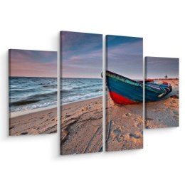 Obraz Wieloczęściowy Kuter W Rewie 3D Canvas Naturalny 80x60 LBS-2277-NC80-60_2X20-60_2X20-40