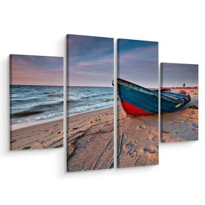Obraz Wieloczęściowy Kuter W Rewie 3D Canvas Naturalny 80x60 LBS-2277-NC80-60_2X20-60_2X20-40