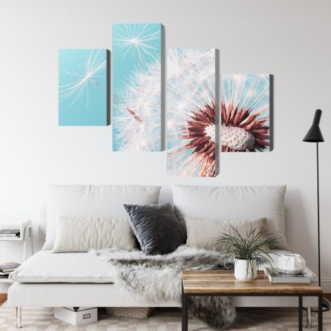 Obraz Wieloczęściowy Kwiat Mniszka Lekarskiego W Skali Makro Canvas 120x75 LBS-3936-C120-75_2X30-75_2X30-45