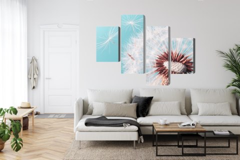 Obraz Wieloczęściowy Kwiat Mniszka Lekarskiego W Skali Makro Canvas 120x75 LBS-3936-C120-75_2X30-75_2X30-45