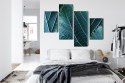 Obraz Wieloczęściowy Liście W Skali Makro Z Efektem 3D Canvas 120x75 LBS-3921-C120-75_2X30-75_2X30-45