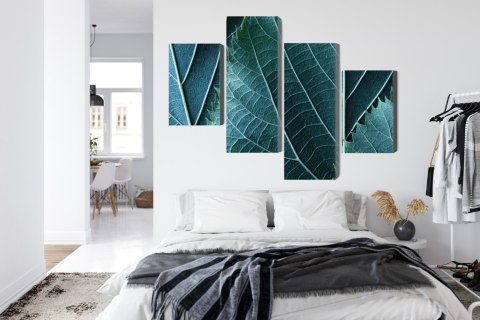 Obraz Wieloczęściowy Liście W Skali Makro Z Efektem 3D Canvas 120x75 LBS-3921-C120-75_2X30-75_2X30-45
