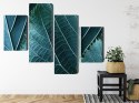 Obraz Wieloczęściowy Liście W Skali Makro Z Efektem 3D Canvas 120x75 LBS-3921-C120-75_2X30-75_2X30-45