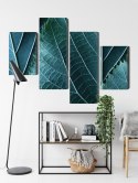 Obraz Wieloczęściowy Liście W Skali Makro Z Efektem 3D Canvas 120x75 LBS-3921-C120-75_2X30-75_2X30-45