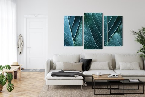 Obraz Wieloczęściowy Liście W Skali Makro Z Efektem 3D Canvas 120x80 LBS-3919-C120-80_1X40-80_2X40-60