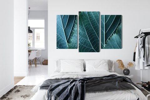 Obraz Wieloczęściowy Liście W Skali Makro Z Efektem 3D Canvas 120x80 LBS-3919-C120-80_1X40-80_2X40-60