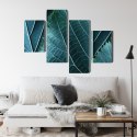 Obraz Wieloczęściowy Liście W Skali Makro Z Efektem 3D Canvas Naturalny 80x50 LBS-3921-NC80-50_2X20-50_2X20-30