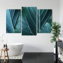 Obraz Wieloczęściowy Liście W Skali Makro Z Efektem 3D Canvas Naturalny 90x60 LBS-3919-NC90-60_1X30-60_2X30-45