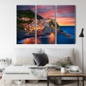 Obraz Wieloczęściowy Miasto Manarola We Włoszech Canvas 120x80 LBS-2330-C120-80_3X40-80