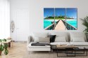 Obraz Wieloczęściowy Molo 3D Na Malediwach Canvas 120x80 LBS-2520-C120-80_3X40-80