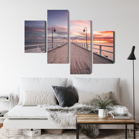 Obraz Wieloczęściowy Molo W Gdyni Orłowie Canvas 120x75 LBS-2283-C120-75_2X30-75_2X30-45