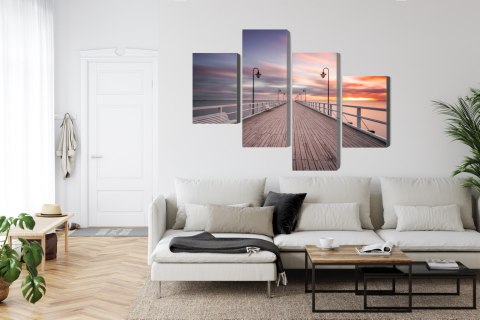 Obraz Wieloczęściowy Molo W Gdyni Orłowie Canvas 120x75 LBS-2283-C120-75_2X30-75_2X30-45