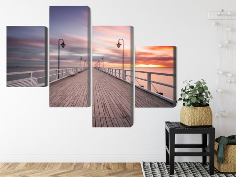 Obraz Wieloczęściowy Molo W Gdyni Orłowie Canvas 120x75 LBS-2283-C120-75_2X30-75_2X30-45