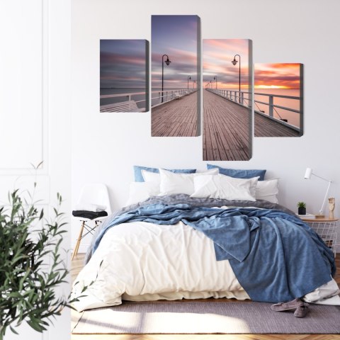 Obraz Wieloczęściowy Molo W Gdyni Orłowie Canvas Naturalny 80x50 LBS-2283-NC80-50_2X20-50_2X20-30