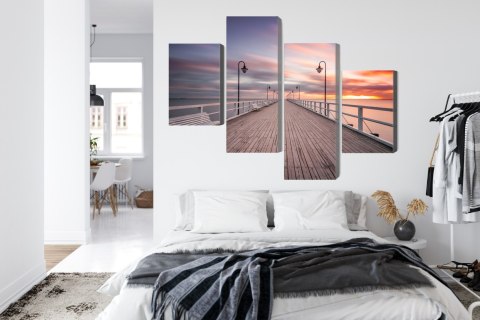 Obraz Wieloczęściowy Molo W Gdyni Orłowie Canvas Naturalny 80x50 LBS-2283-NC80-50_2X20-50_2X20-30