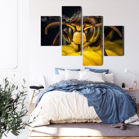 Obraz Wieloczęściowy Osa W Skali Makro Canvas 120x75 LBS-3676-C120-75_2X30-75_2X30-45