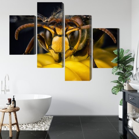 Obraz Wieloczęściowy Osa W Skali Makro Canvas 120x75 LBS-3676-C120-75_2X30-75_2X30-45