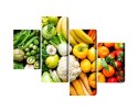 Obraz Wieloczęściowy Owoce I Warzywa W Kolorach Tęczy Canvas Naturalny 80x50 LBS-2983-NC80-50_2X20-50_2X20-30