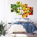 Obraz Wieloczęściowy Owoce I Warzywa W Kolorach Tęczy Canvas Naturalny 80x50 LBS-2983-NC80-50_2X20-50_2X20-30