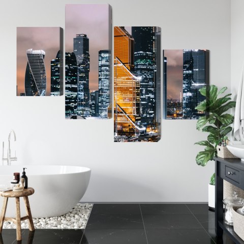 Obraz Wieloczęściowy Panorama Centrum Moskwy I Drapaczy Chmur Canvas 120x75 LBS-2857-C120-75_2X30-75_2X30-45