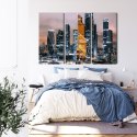 Obraz Wieloczęściowy Panorama Centrum Moskwy I Drapaczy Chmur Canvas 120x80 LBS-2854-C120-80_3X40-80