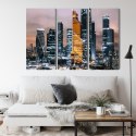 Obraz Wieloczęściowy Panorama Centrum Moskwy I Drapaczy Chmur Canvas 180x120 LBS-2854-C180-120_3X60-120