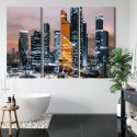 Obraz Wieloczęściowy Panorama Centrum Moskwy I Drapaczy Chmur Canvas 180x120 LBS-2854-C180-120_3X60-120
