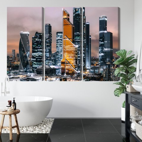 Obraz Wieloczęściowy Panorama Centrum Moskwy I Drapaczy Chmur Canvas 180x120 LBS-2854-C180-120_3X60-120