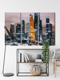 Obraz Wieloczęściowy Panorama Centrum Moskwy I Drapaczy Chmur Canvas 180x120 LBS-2854-C180-120_3X60-120