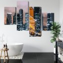 Obraz Wieloczęściowy Panorama Centrum Moskwy I Drapaczy Chmur Canvas Naturalny 80x50 LBS-2857-NC80-50_2X20-50_2X20-30