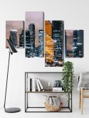 Obraz Wieloczęściowy Panorama Centrum Moskwy I Drapaczy Chmur Canvas Naturalny 80x50 LBS-2857-NC80-50_2X20-50_2X20-30