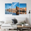 Obraz Wieloczęściowy Panorama Gdańska Z Widokiem Na Rzekę Canvas Naturalny 90x60 LBS-2712-NC90-60_1X30-60_2X30-45