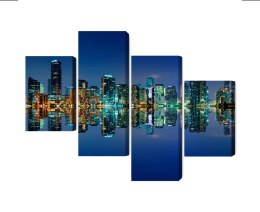 Obraz Wieloczęściowy Panorama Miami Nocą Canvas 120x75 LBS-2343-C120-75_2X30-75_2X30-45