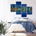 Obraz Wieloczęściowy Panorama Miami Nocą Canvas 120x75 LBS-2343-C120-75_2X30-75_2X30-45