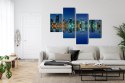 Obraz Wieloczęściowy Panorama Miami Nocą Canvas 120x75 LBS-2343-C120-75_2X30-75_2X30-45