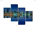 Obraz Wieloczęściowy Panorama Miami Nocą Canvas Naturalny 80x50 LBS-2343-NC80-50_2X20-50_2X20-30