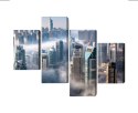 Obraz Wieloczęściowy Panorama Miasta Dubaj We Mgle Canvas 120x75 LBS-2897-C120-75_2X30-75_2X30-45